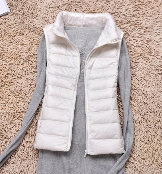 Sanishroly 2018 New Autumn Women Ultra Light Down Vest White Duck Down Coat Parka Ladies Sleeveless Waistcoat Plus Size 3XL S275